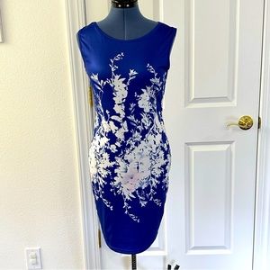 Blue and white floral unlined dress